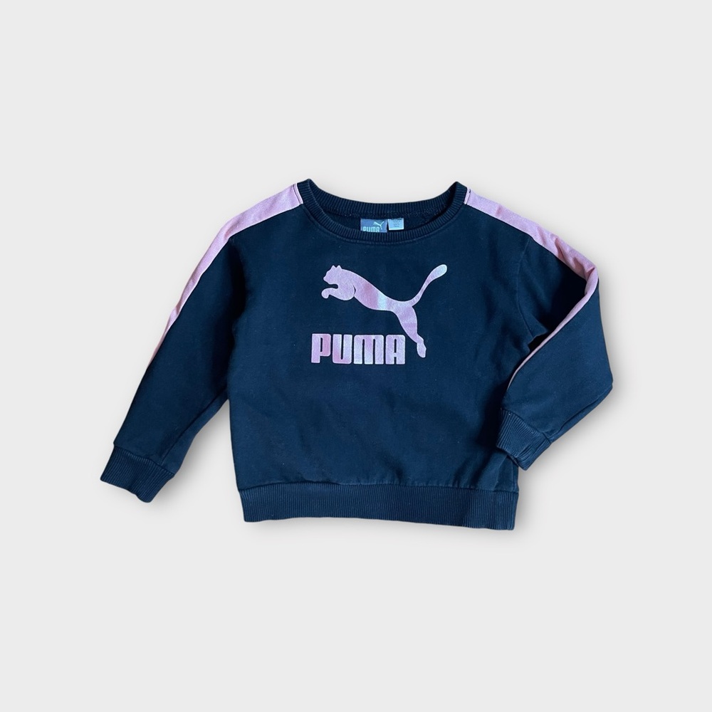 Puma Pink & Black Crewneck Sweatshirt
